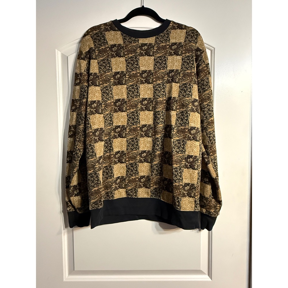 LFTMAN Sweatshirt XL Camo Checkered Crewneck Streetwear Pullover Tactical